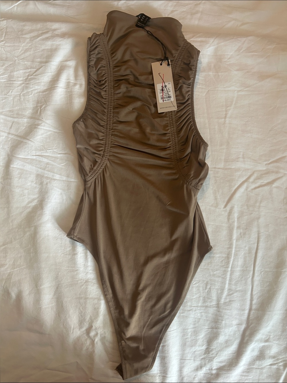 Forever 21 - Brown Ruched One-Piece Bodysuit